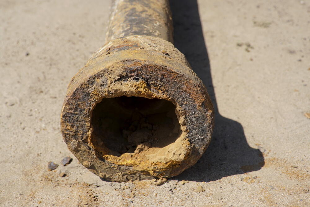 corroded sewer pipe