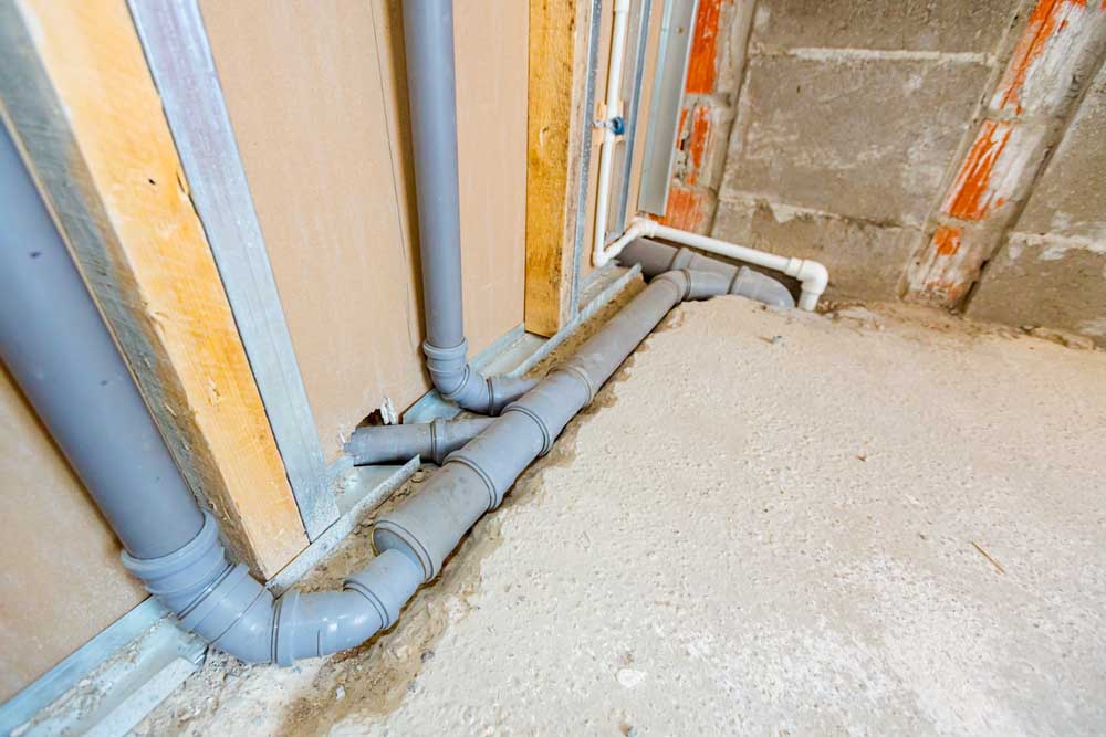 exposed sewer pipe